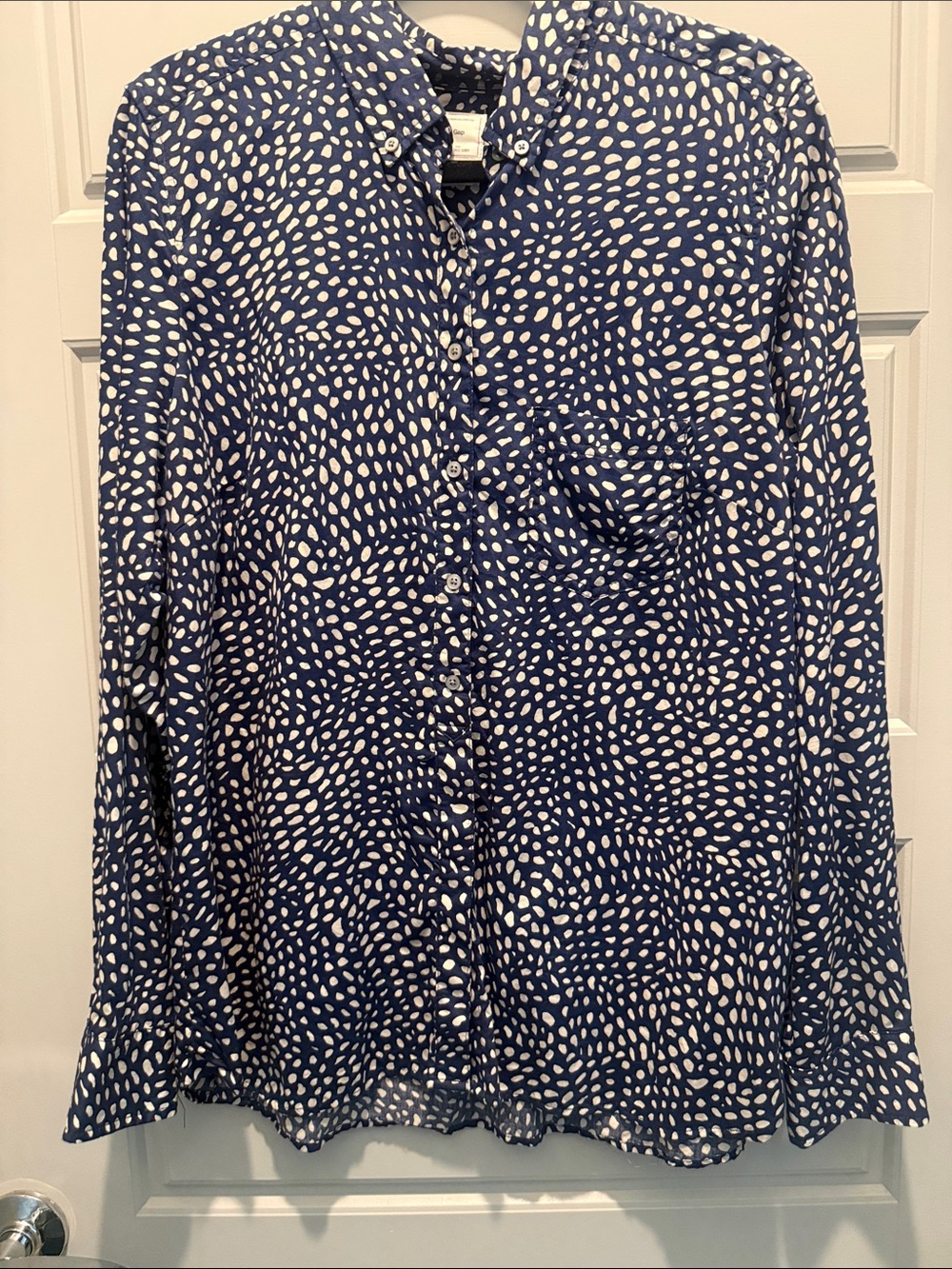 GAP Navy Blue and White Printed Tailored Shirt